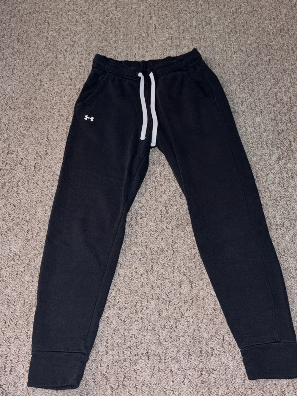 Under Armour Black Jogger Pants with White Drawstring
